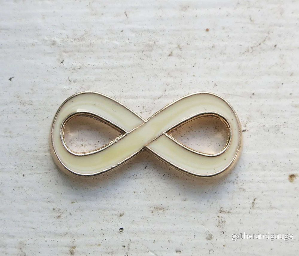 Connector infinity – Evighetstecken emalj vit, 1 styck