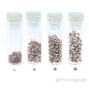 Basic Elements - Crimp bead assortment, Silver plated, 600- pack