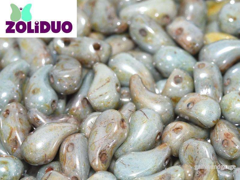 Zoliduo Vänster - Alabaster Blue Luster 5x8mm, 20-pack