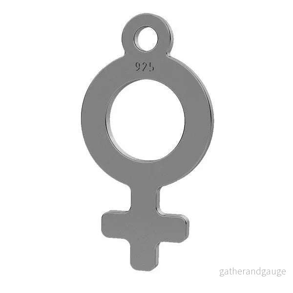 Berlock 925 Silver Svart Rhodium – Kvinnotecken 1 styck