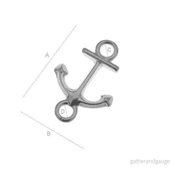 Connector 925 Silver Svart Rhodium – Ankare 15mm 1 styck Connector 925 Silver Svart Rhodium – Ankare 15mm 1 styck