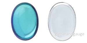 Cabochon Oval - Crystal Bermuda Blue 25x18mm