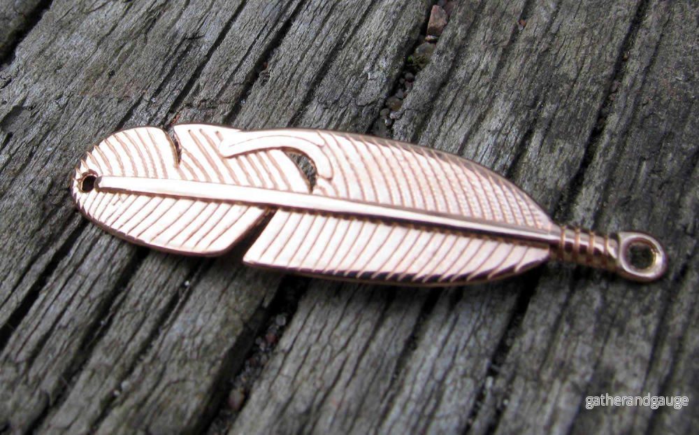 Connector Roséguld färgad - Fjäder 41x11mm 1 styck - Bild 2