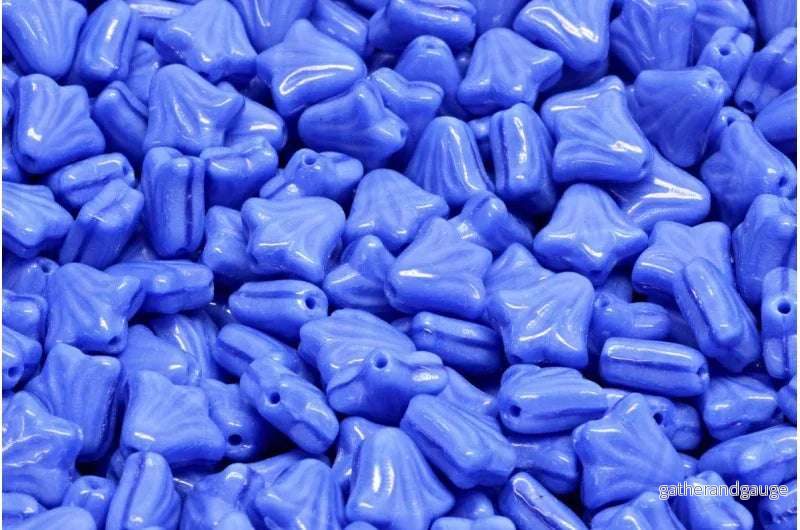 Lily Flower Bead – Opaque Blue 9mm, 20-pack
