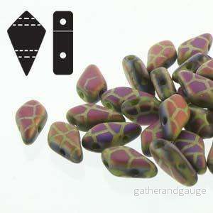 Kite Bead - Wasabi Laser Matte Cracked 9x5mm 5 gram