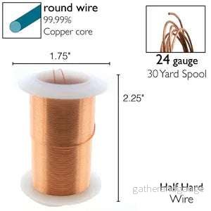 Wire Elements 24Ga - Kopparfärgad Non Tarnish 1 rulle - Bild 2