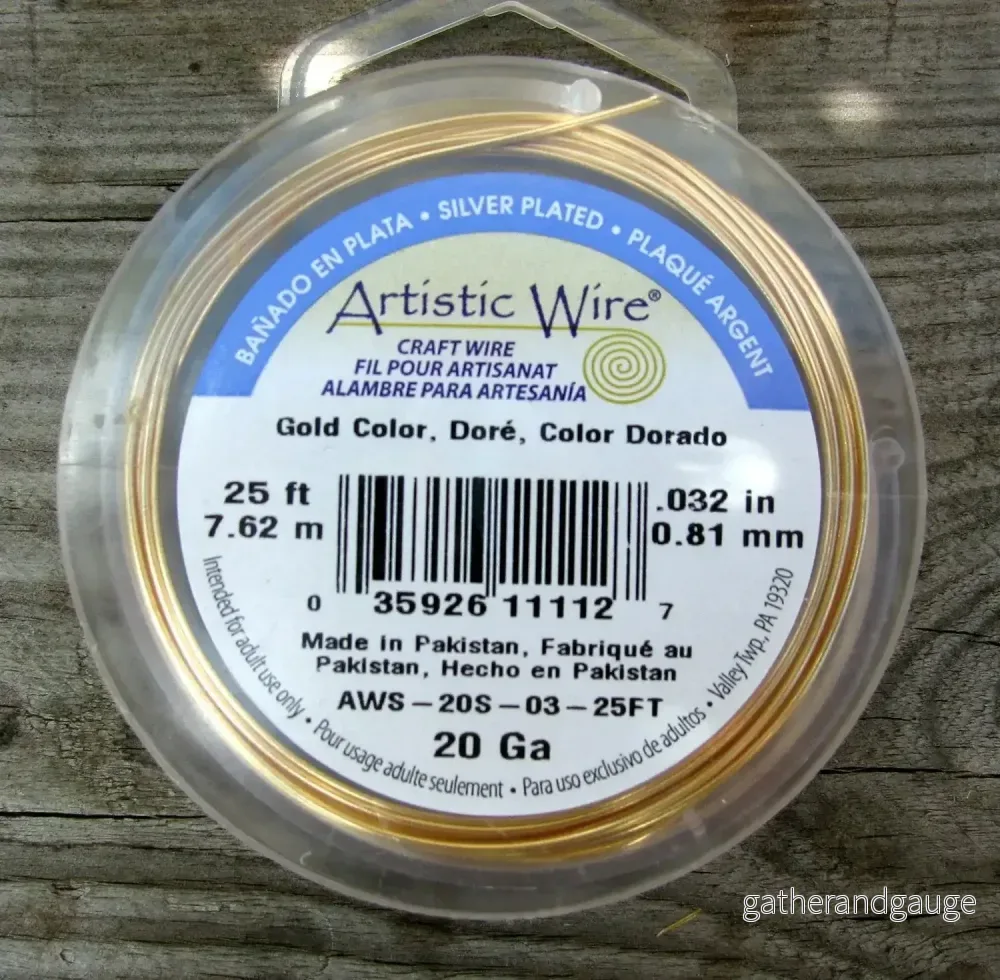 Artistic Wire 20 Ga - Silverpläterad Guldfärgad 1 Rulle