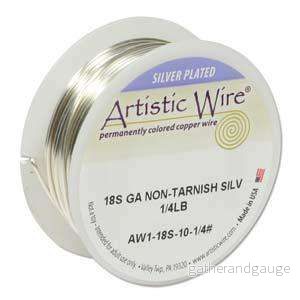 Artistic Wire 18 Ga – Silver Pläterad, Non Tarnish, 1 stor rulle Artistic Wire 18 Ga – Silver Pläterad, Non Tarnish, 1 stor rulle