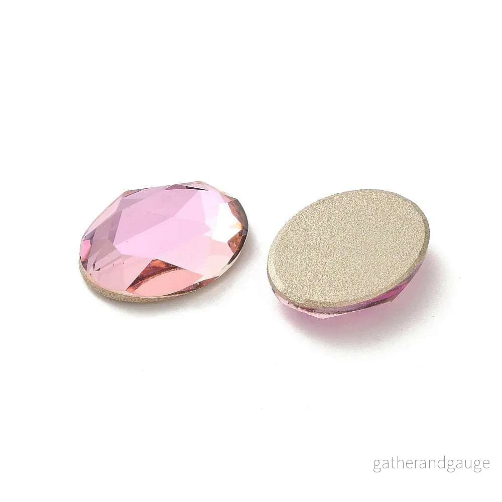 Facetterad Flatbacks – Oval Ljusrosa 14x10mm 1 styck Facetterad Flatbacks – Oval Ljusrosa 14x10mm 1 styck