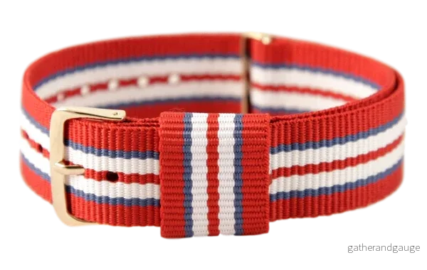 Nato armband Röd/Blå/Vit/Röd