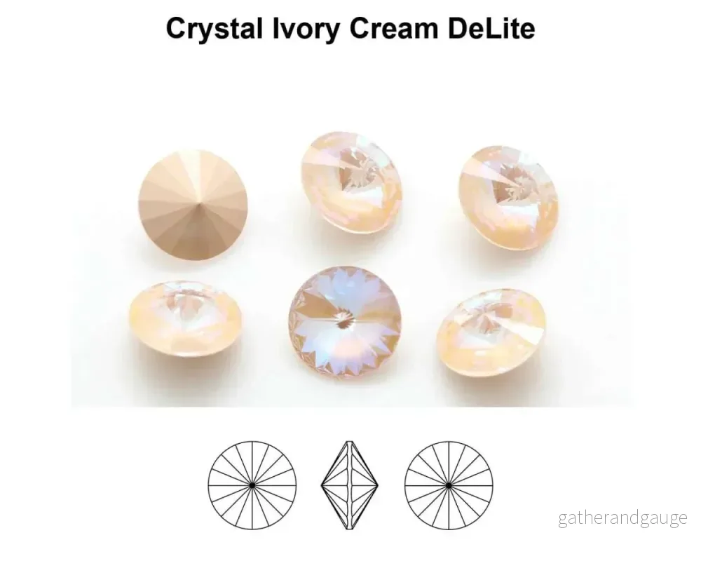 Primero Crystals 1122 Rivoli - Crystal Ivory Cream DeLite 14mm 1 styck