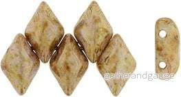 Matubo Gemduo - Luster Opaque Gold White 8x5mm, 10 gram - Bild 2