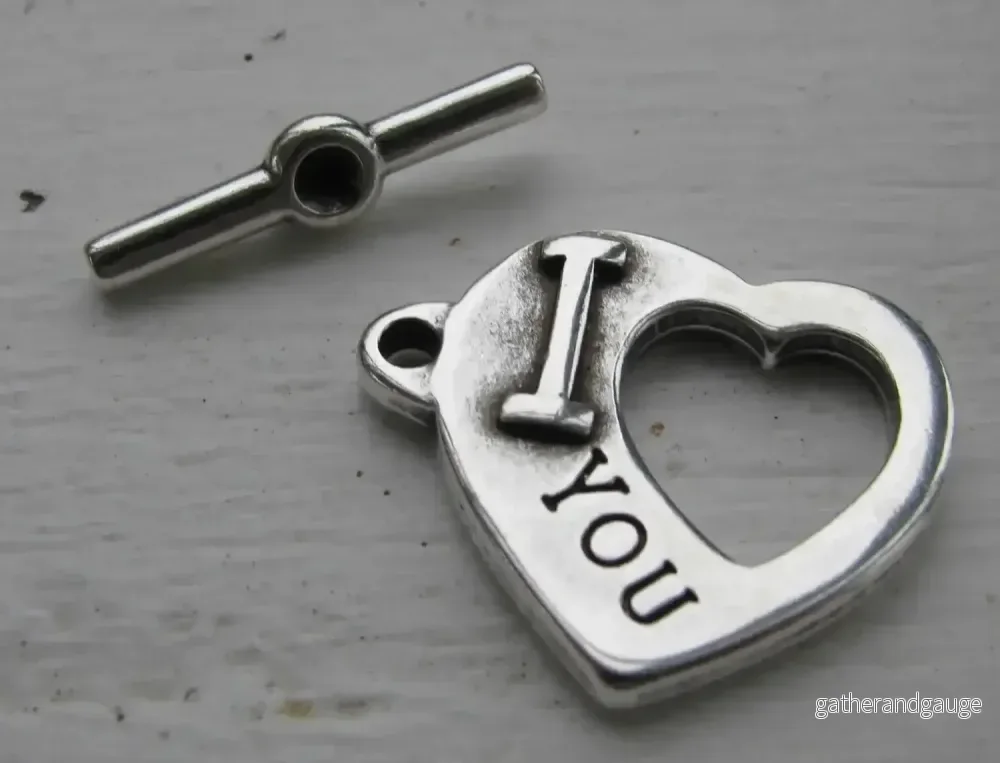 Stavlås Silverfärgat - Hjärta I <3 You 1 Set - Bild 2