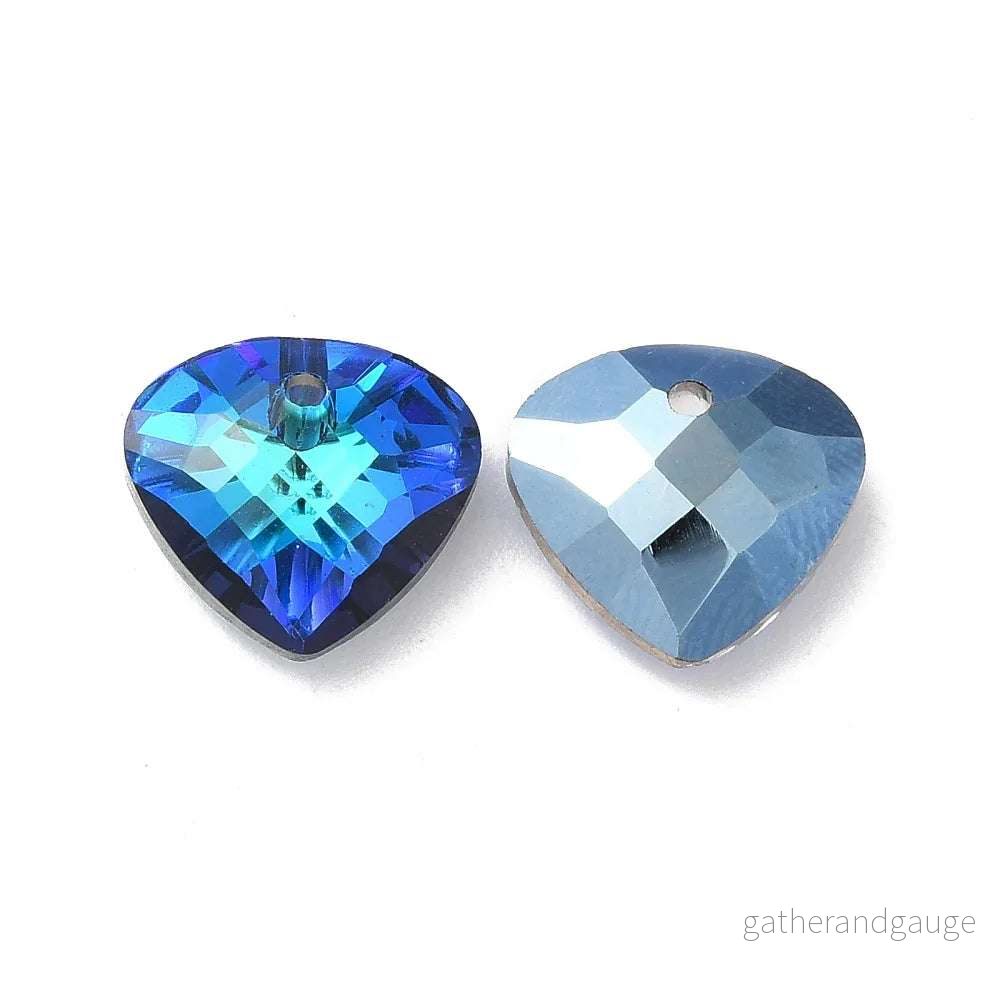 Facetterade glaspärlor – Teardrop Shimmer Dark Blue 12x13mm 1 styck Facetterade glaspärlor – Teardrop Shimmer Dark Blue 12x13mm 1 styck