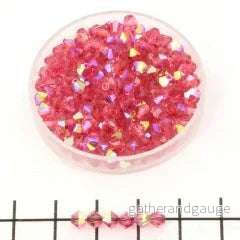 Tjeckiska MC Bicone - Indian Pink AB 4mm 30-pack - Bild 2