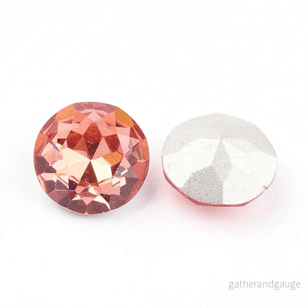 Kinesisk strass - Round stone Padparadscha 8mm 1 styck
