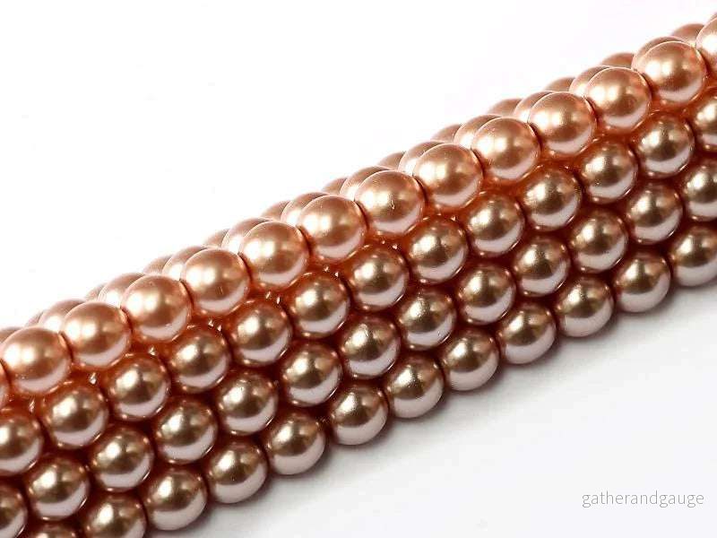 Tjeckiska Vaxade Glaspärlor - Shiny Antique Pink 2mm