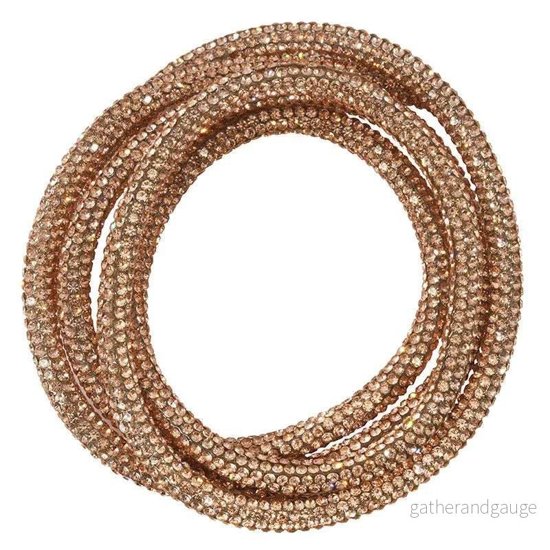 Strassrep med hål – Champagne 5mm, 20 cm Strassrep med hål – Champagne 5mm, 20 cm