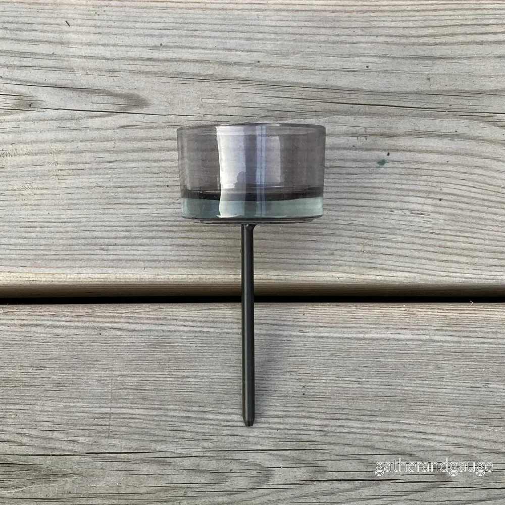 Ljushållare sotat glas till värmeljus