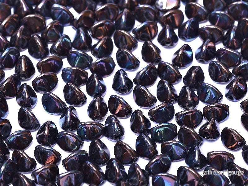 Pinch Bead - Jet Iris 5mm, 10 gram