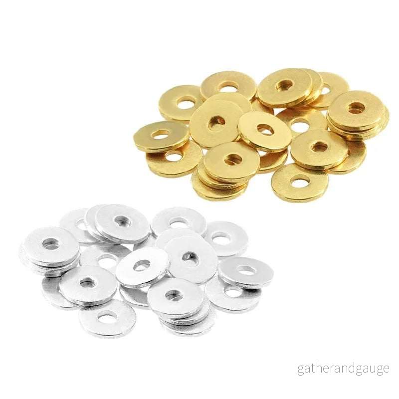 Mellandel Guldfärgad - Platt rund 0,5x4mm 10-pack - Bild 3