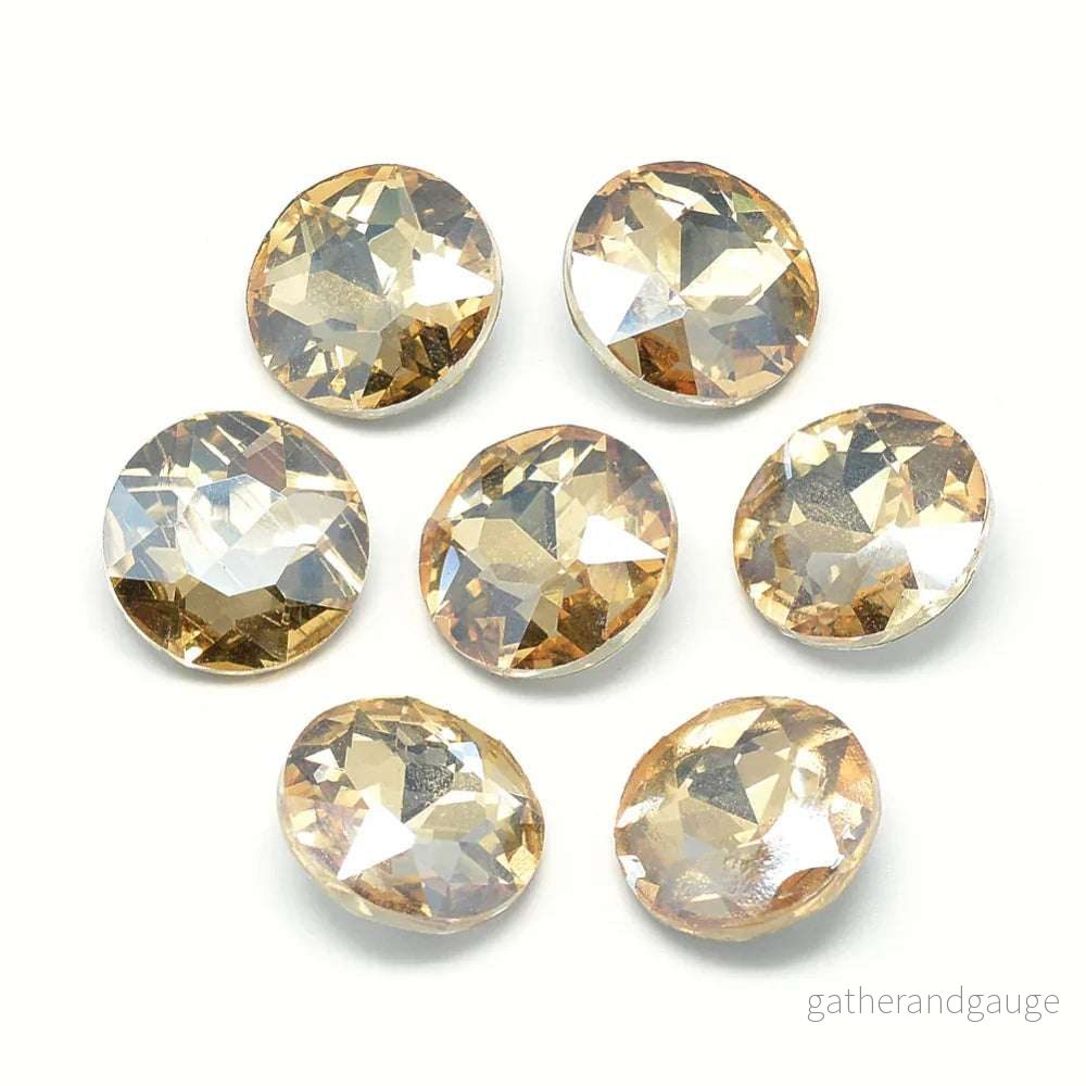 Kinesisk strass - Round stone Pale Goldenrod 8mm 1 styck - Bild 2