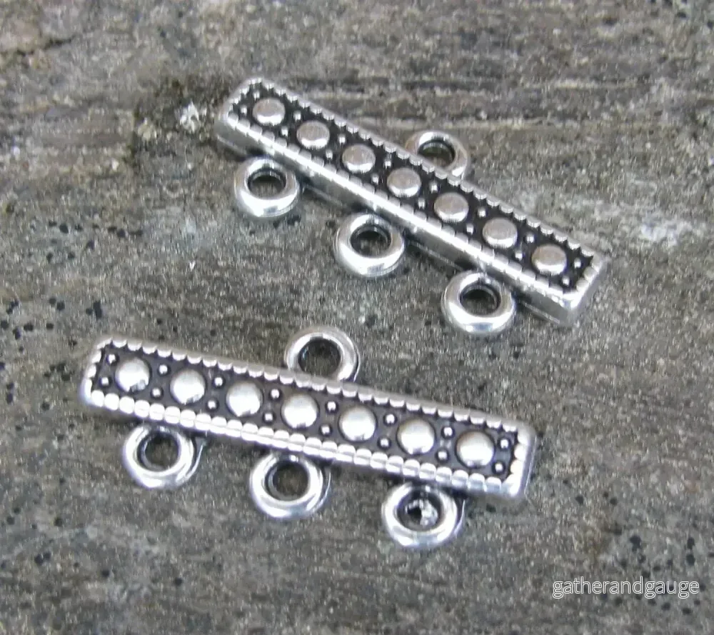 Connector/avslut silverfärgad - 1 till 3 med prickar, 2-pack