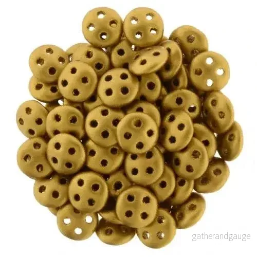 CzechMates QuadraLentil – Matte Metallic Antique Gold 6mm, 10 gram CzechMates QuadraLentil – Matte Metallic Antique Gold 6mm, 10 gram