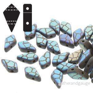 Kite Bead - Jet Laser Cracked Matt 9x5mm 5 gram
