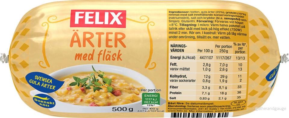 Ärtsoppa Med Fläsk 500g Felix Ärtsoppa Med Fläsk 500g Felix