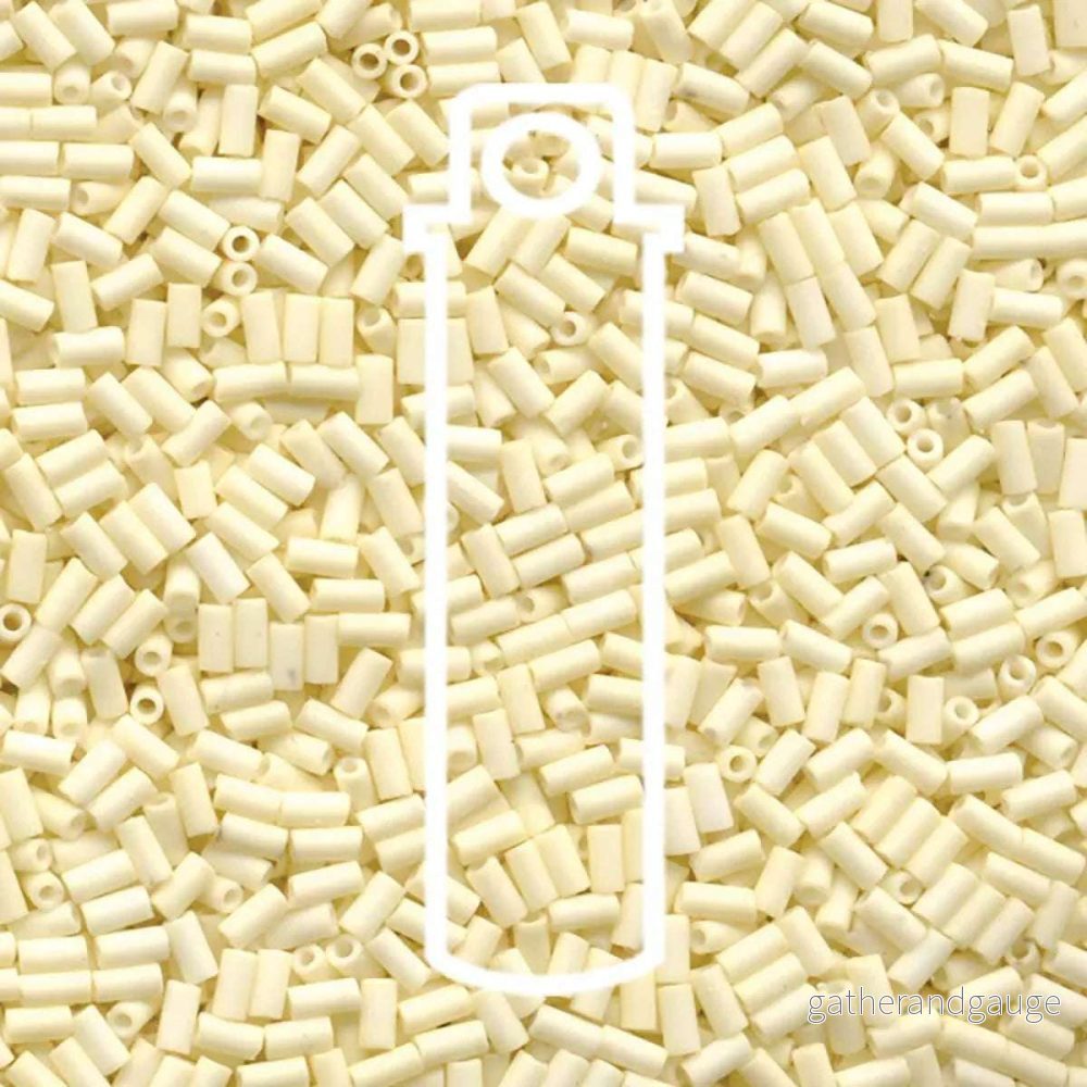 Miyuki Bugle Beads – Matte Opaque Cream 3mm 19,5 gram
