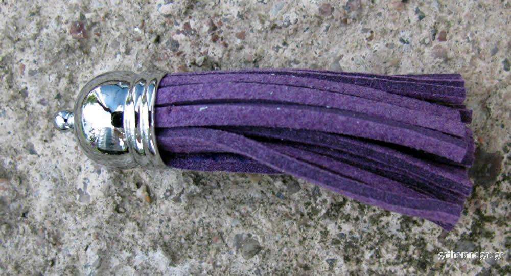 Hänge tassel - Moccaimitation, Lila 56mm 1 styck