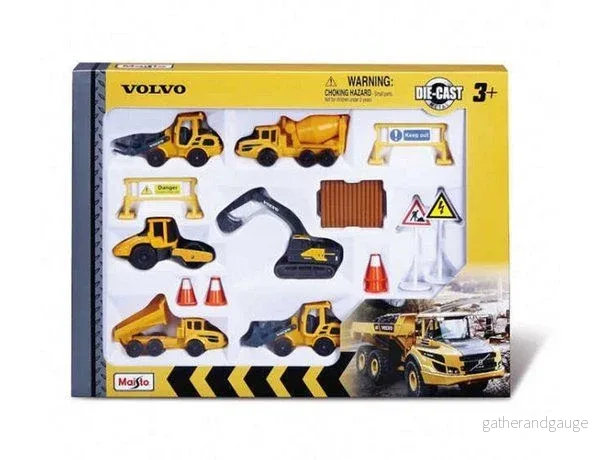 Set med byggfordon – Volvo – 6 st