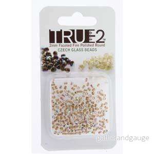 Tjeckiska Firepolish - Crystal AB Bronze, True 2 mm, 2 gram