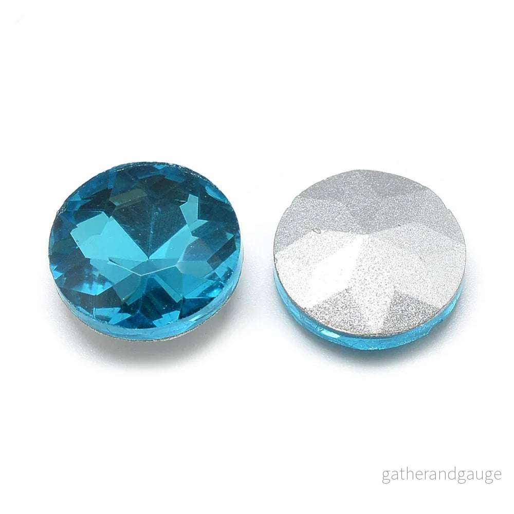 Kinesisk strass - Round stone Deep Sky Blue 8mm 1 styck - Bild 2