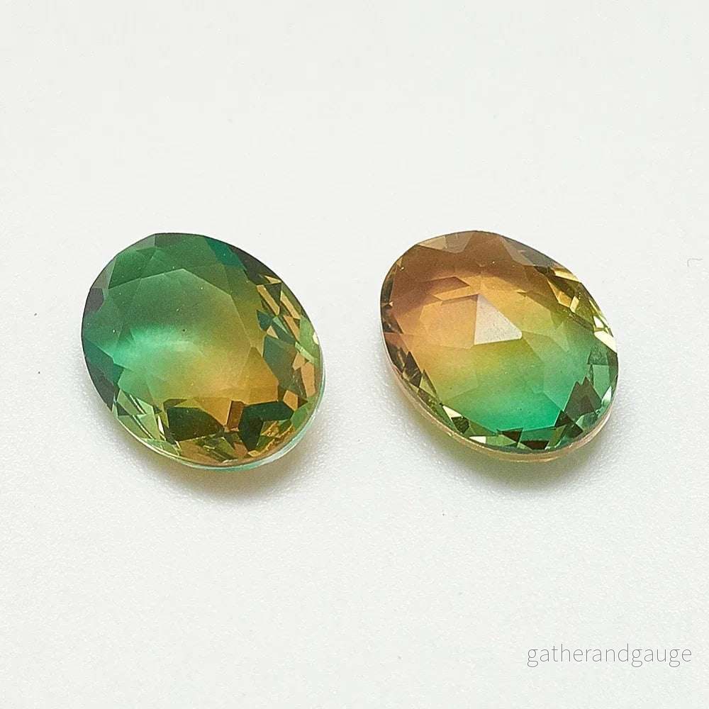 Kinesisk Strass - Oval Light Topaz/Green 8x10mm 1 styck