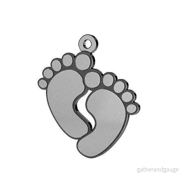 Berlock 925 Silver Svart Rhodium – Babyfötter 1 styck