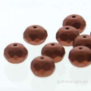 Tjeckiska Firepolish Donut – Bronze Copper 6x9mm, 1 sträng Tjeckiska Firepolish Donut – Bronze Copper 6x9mm, 1 sträng