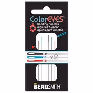 Pärlnålar Color Eyes - Beadsmith Beadning Needle, Mix, 6-Pack