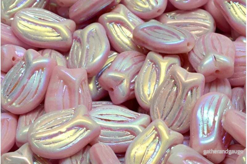Tulip Bead - Rose AB 16x11mm, 6-pack