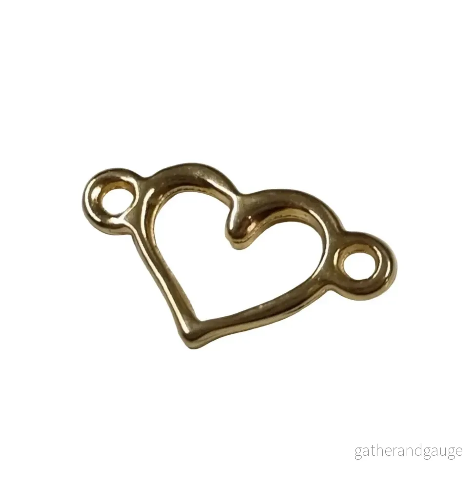 Connector 24K guldpläterad – Mindre hjärta 9mm, 1 styck Connector 24K guldpläterad – Mindre hjärta 9mm, 1 styck