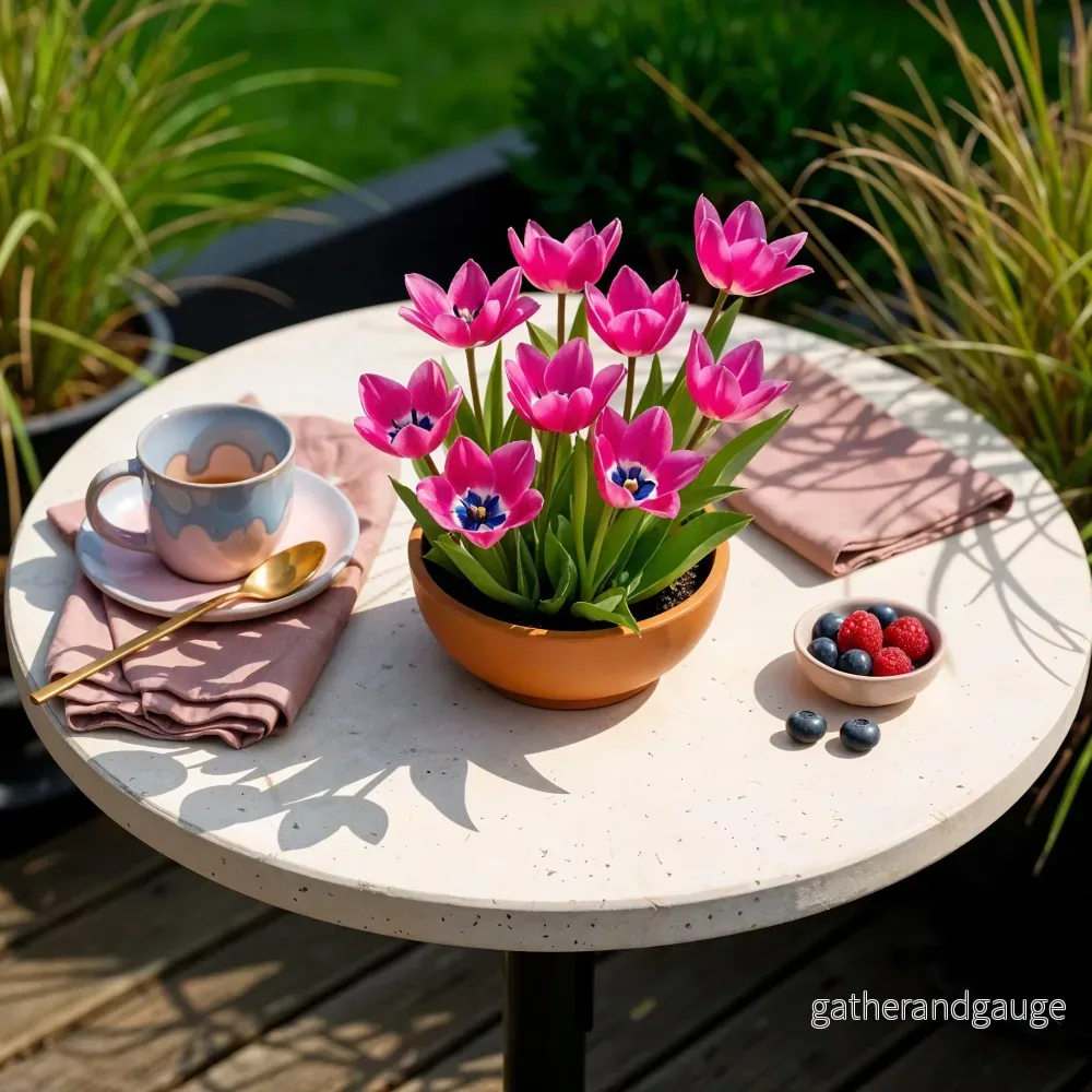 Green boutiQ - Bloembollen - Tulp Little Beauty - Kleur Donker Roze - 25 stuks - Bolmaat 6/7 - XXL Pack - Bild 3