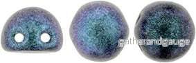 CzechMates Cabochon - Polychrome Indigo Orchid 7mm 2-håls, 10-pack - Bild 2