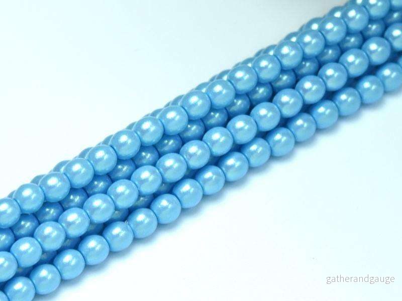 Tjeckiska Pearl Shell – Nile Blue 3mm, 1 sträng Tjeckiska Pearl Shell – Nile Blue 3mm, 1 sträng