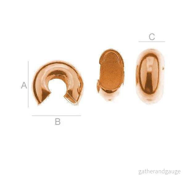 Klämtäckare i 925 Silver med 18K Rose Gold – 5.8×2.7mm 1 styck Klämtäckare i 925 Silver med 18K Rose Gold – 5.8×2.7mm 1 styck