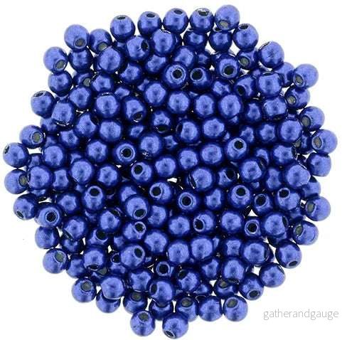 Tjeckiska Druk (Runda) - Saturated Metallic Lapis Blue 2mm, 50-pack