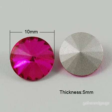 Kinesisk strass – Rivoli Deep Pink 10mm 1 styck