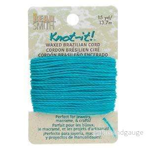 Knot-it Waxed Brazilian cord- Aqua 13,7 m Knot-it Waxed Brazilian cord- Aqua 13,7 m