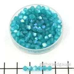 Tjeckiska MC Bicone - Blue Zircon AB Matt 4mm 30-pack - Bild 2