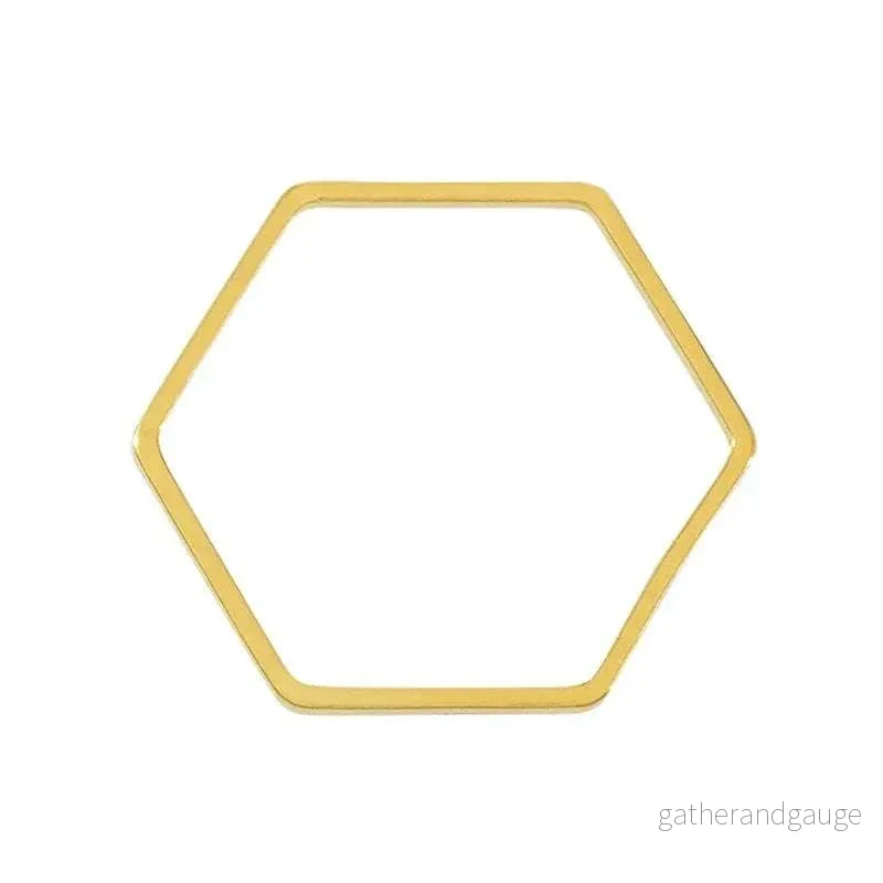 Hexagon 24K Guldpläterad - 12 mm 1 styck